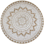 vidaXL Teppich Jute Geflochten Bedruckt  90 cm Rund