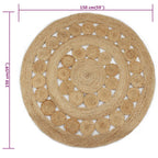 vidaXL Teppich Geflochten Jute 150 cm Rund