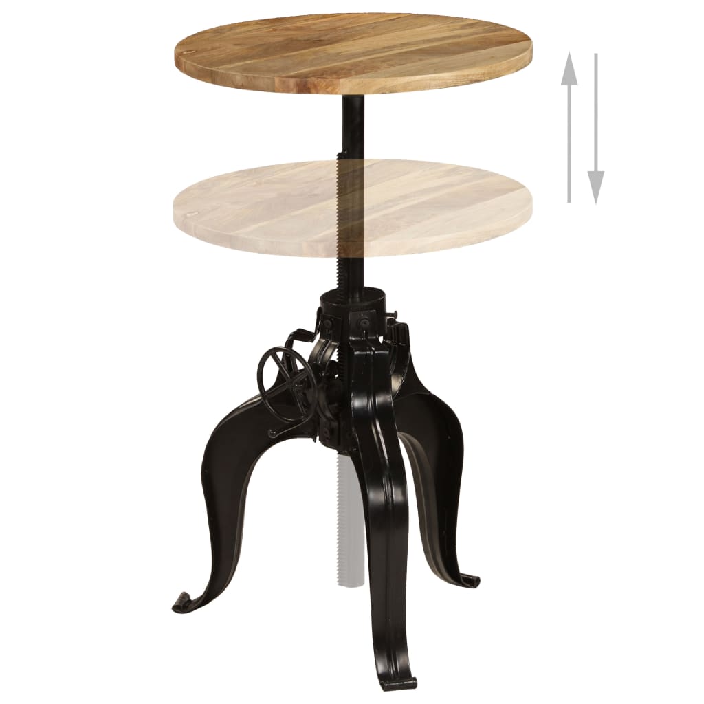 vidaXL Bartisch Massivholz Mango 60×(76-110) cm