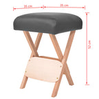 vidaXL Massage-Klapphocker 12 cm dicker Sitz & 2 Nackenrollen Schwarz