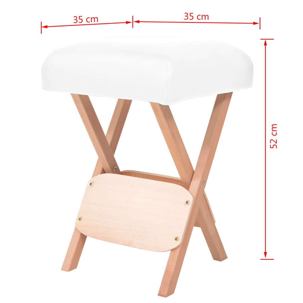 vidaXL Massage-Klapphocker 12 cm dicker Sitz Weiß