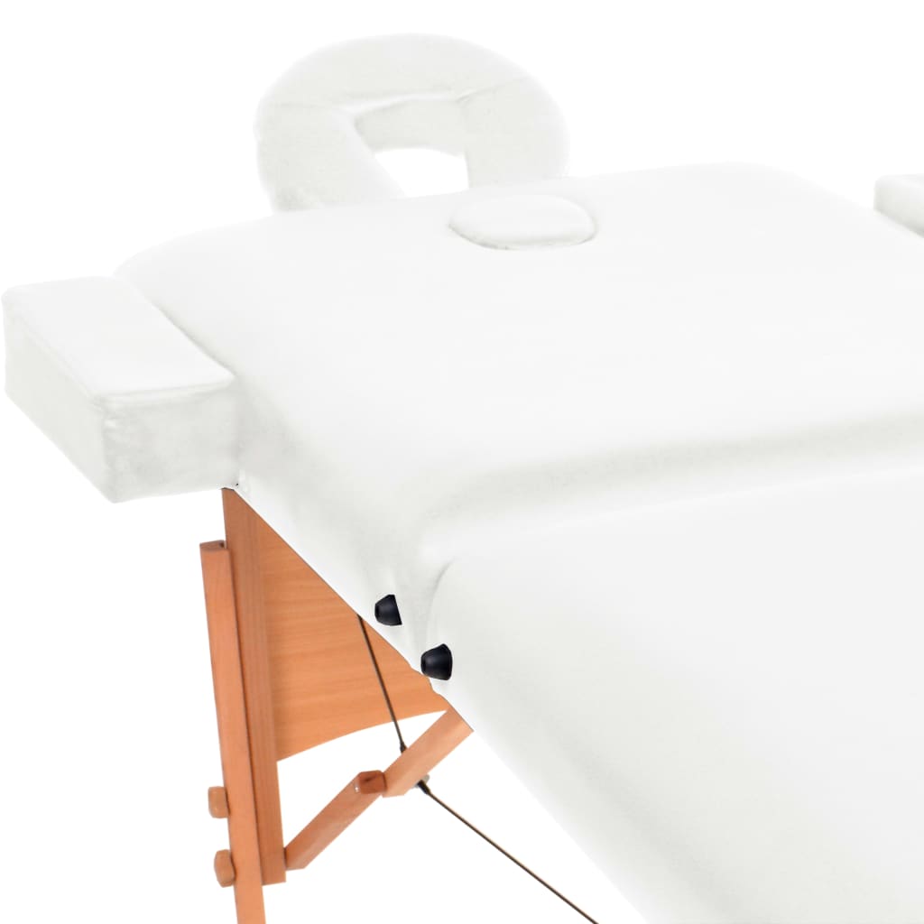 vidaXL Massageliege 2-Zonen Klappbar 10 cm Sitz Weiß