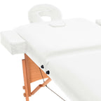 vidaXL Massageliege 2-Zonen Klappbar 10 cm Sitz Weiß