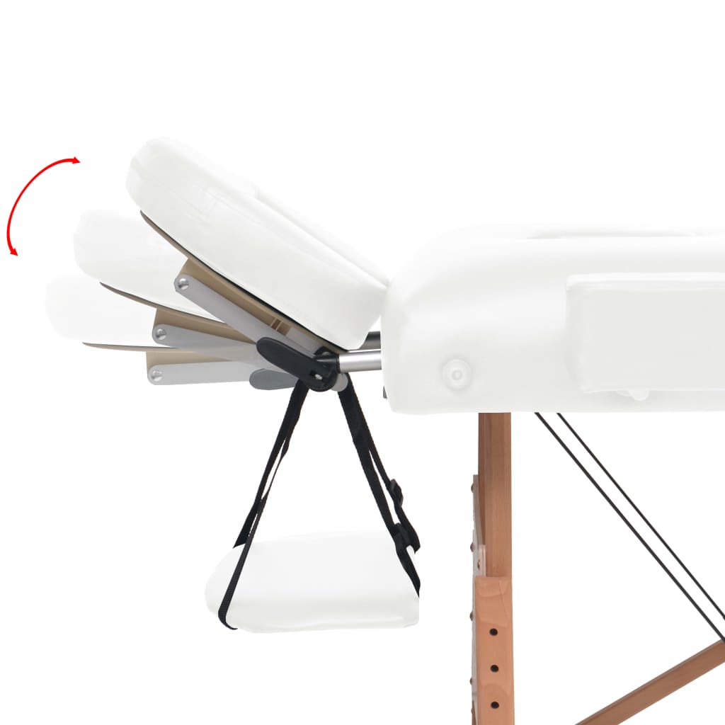vidaXL Massageliege 2-Zonen Klappbar 10 cm Sitz Weiß