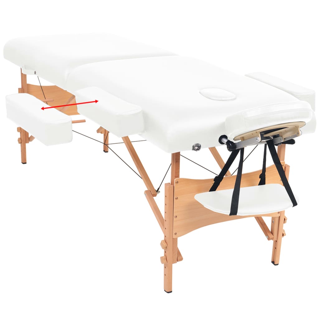 vidaXL Massageliege 2-Zonen Klappbar 10 cm Sitz Weiß