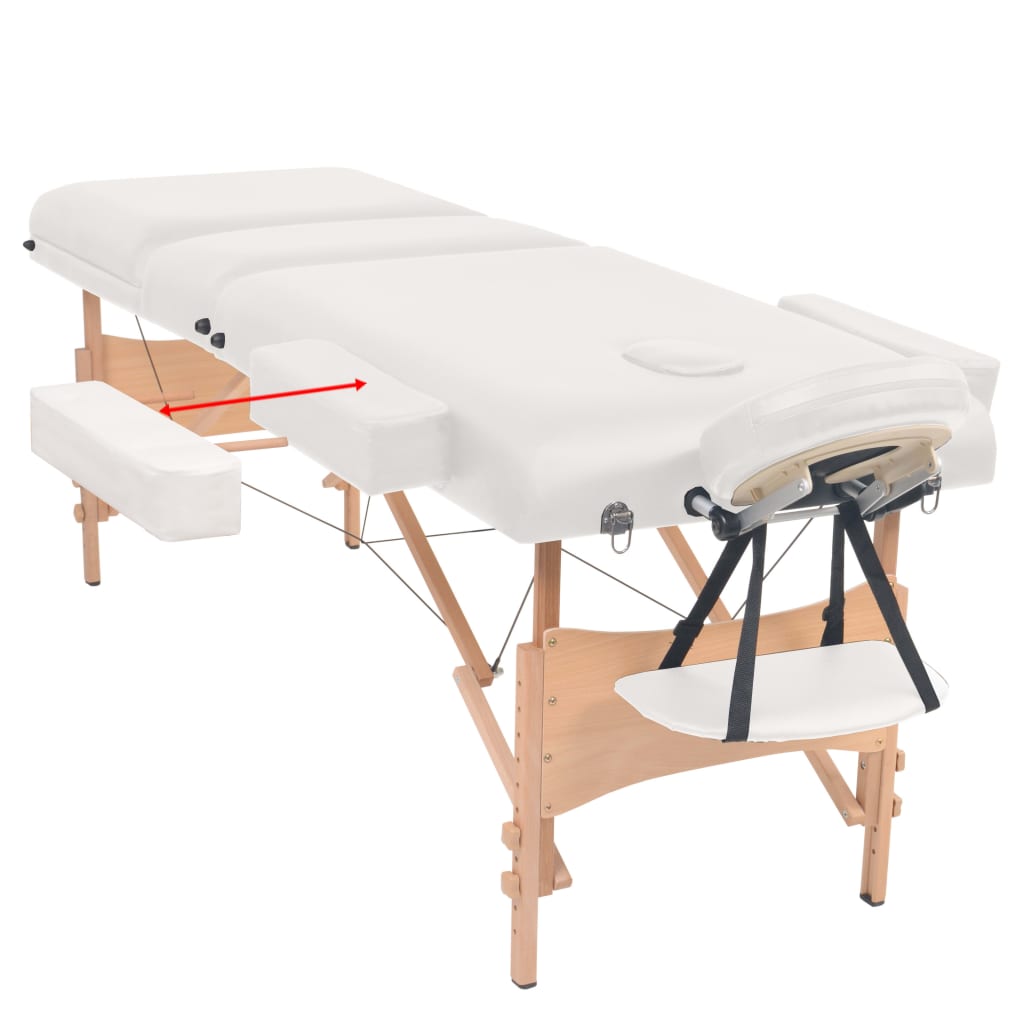 vidaXL Massageliege 3-Zonen Klappbar 10 cm Sitz Weiß
