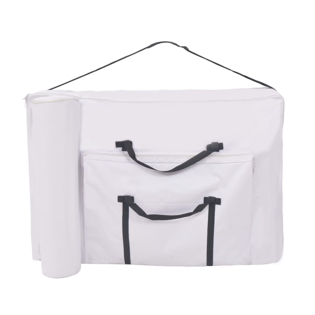 vidaXL Massageliege 3-Zonen Klappbar 10 cm Sitz Weiß