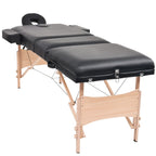 vidaXL Massageliege 3 Zonen Tragbar 10 cm Polsterung Schwarz