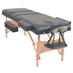 vidaXL Massageliege 3 Zonen Tragbar 10 cm Polsterung Schwarz