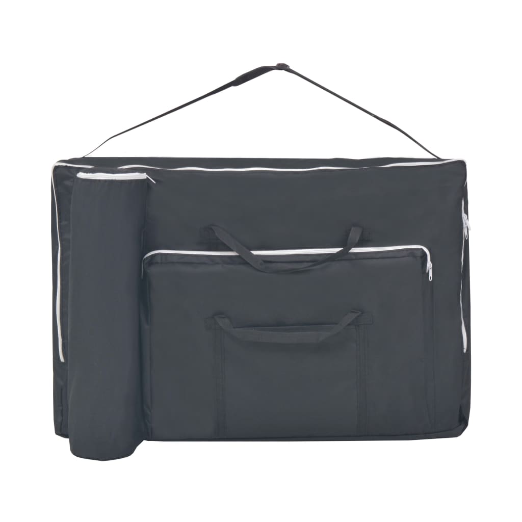 vidaXL Massageliege 3 Zonen Tragbar 10 cm Polsterung Schwarz