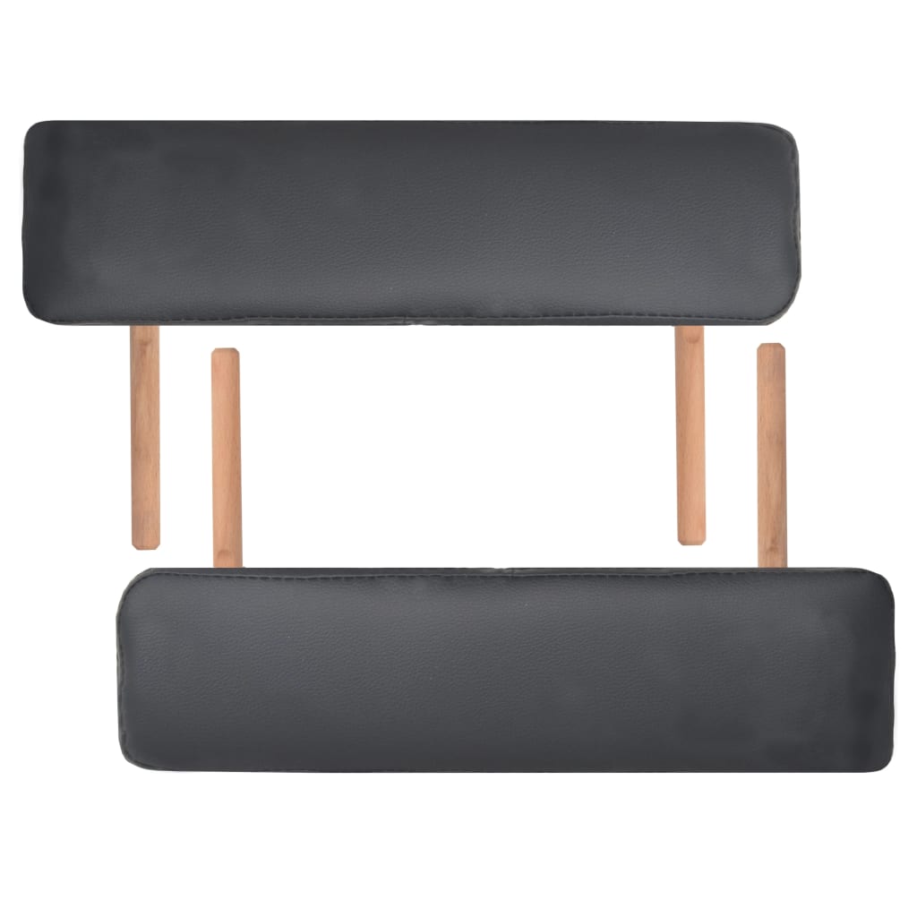 vidaXL Massageliege 3 Zonen Tragbar 10 cm Polsterung Schwarz