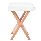 vidaXL Massageliege 2-Zonen mit Hocker Klappbar 10 cm Sitz Weiß