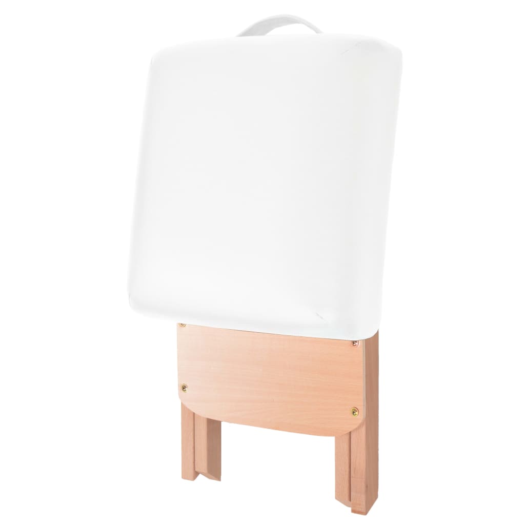 vidaXL Massageliege 3-Zonen mit Hocker Klappbar 10 cm Sitz Weiß