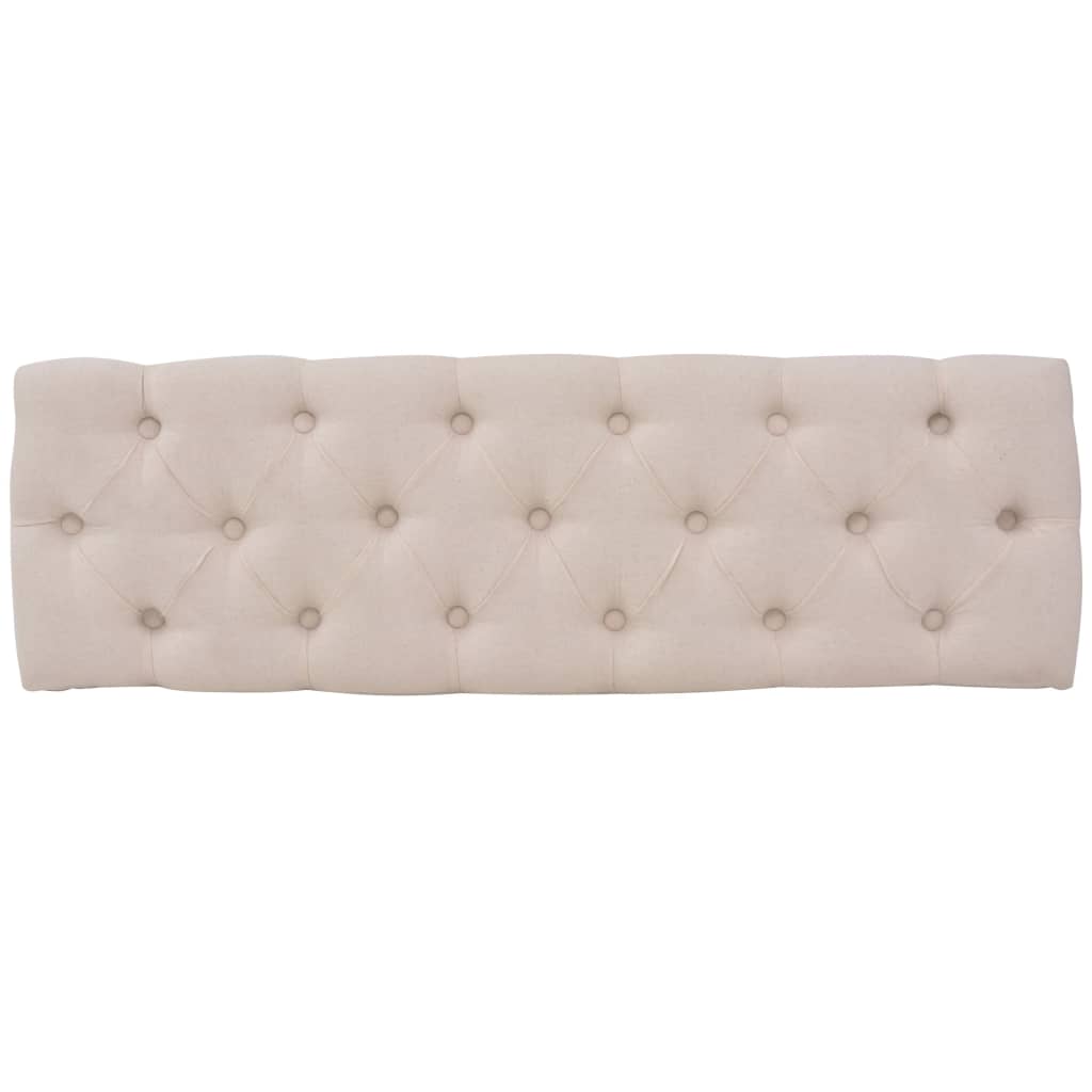 vidaXL Bank Leinen Massivholz 110 x 38 x 48 cm Cremeweiß