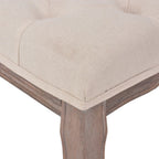vidaXL Bank Leinen Massivholz 110 x 38 x 48 cm Cremeweiß
