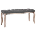 vidaXL Bank Leinen Massivholz 110 x 38 x 48 cm Cremeweiß