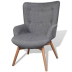 vidaXL Sessel mit Fußhocker Grau Stoff