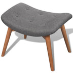 vidaXL Sessel mit Fußhocker Grau Stoff