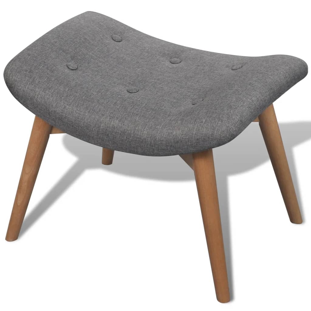 vidaXL Sessel mit Fußhocker Grau Stoff