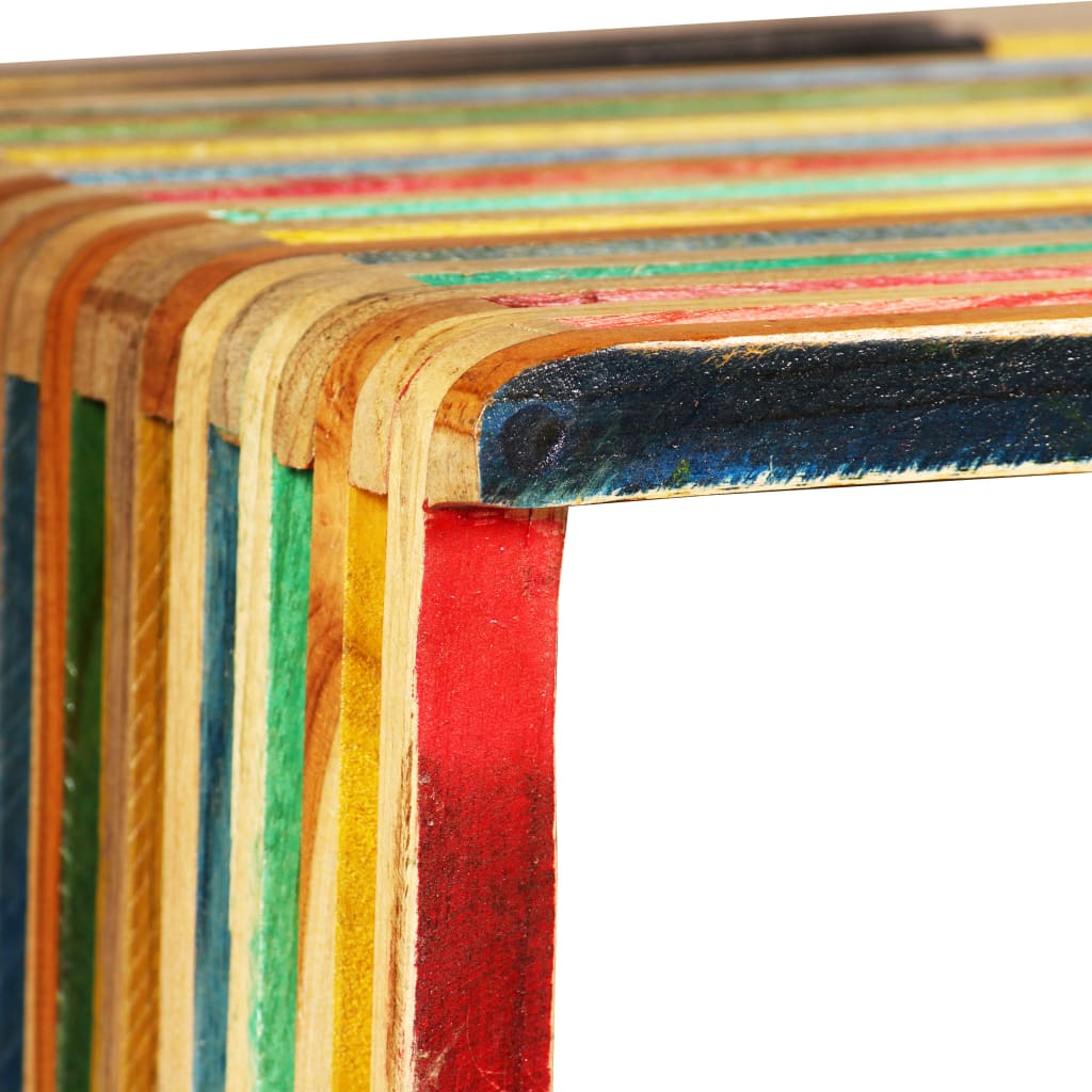 vidaXL 3-tlg. Wandregal-Set Recyceltes Massivholz Teak Mehrfarbig
