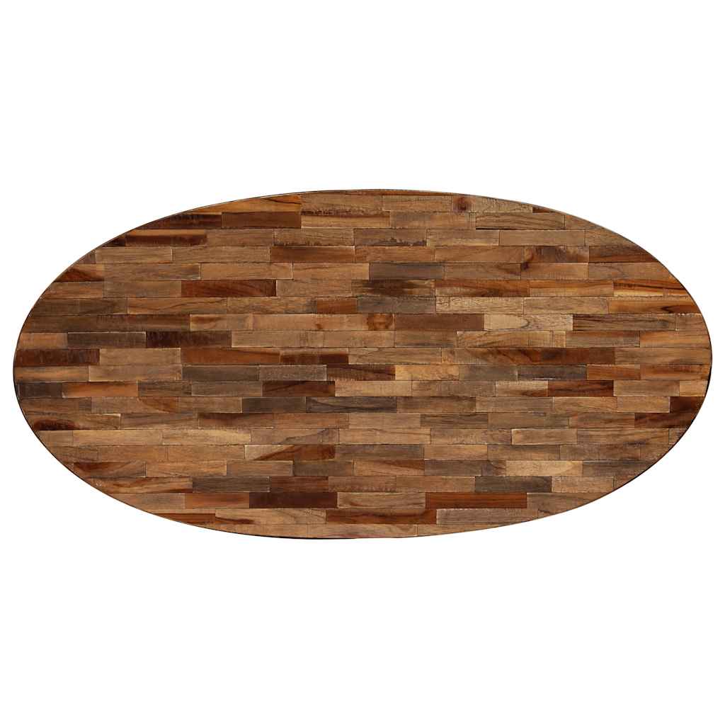 vidaXL Couchtisch Recyceltes Massivholz Teak Oval 120x60x30 cm