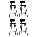 vidaXL Barhocker 4 Stk. Massives Altholz
