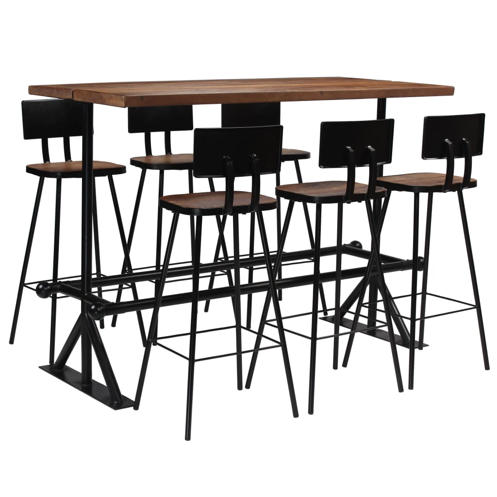 vidaXL Bar-Set 7-tlg. Altholz Massiv