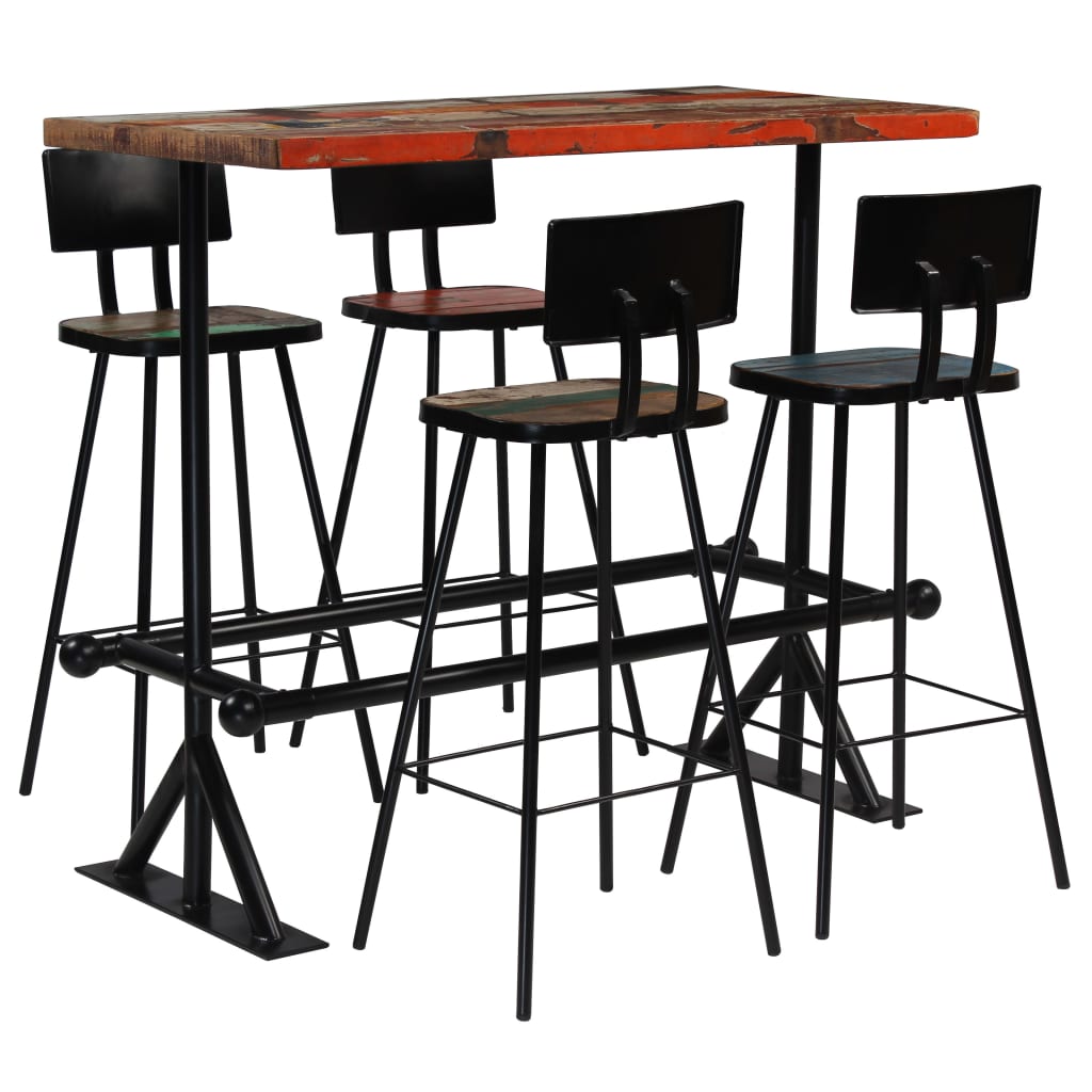 vidaXL Bar-Set 5-tlg. Altholz Massiv