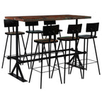 vidaXL Bar-Set 7-tlg. Massives Altholz Mehrfarbig