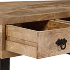 vidaXL Couchtisch mit 3 Schubladen Massivholz Mango 90x50x35 cm