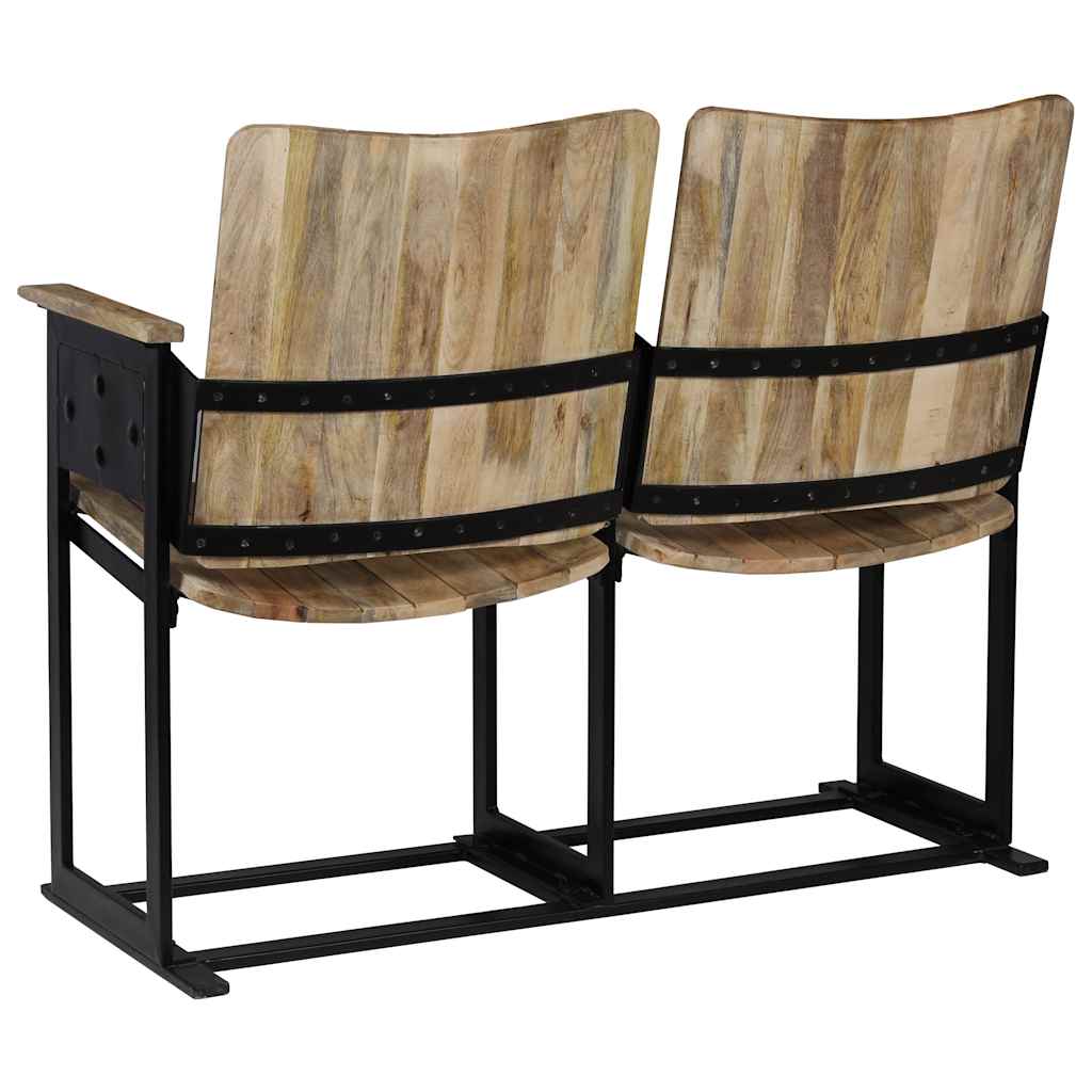 vidaXL 2-Sitzer-Bank Massivholz Mango und Stahl