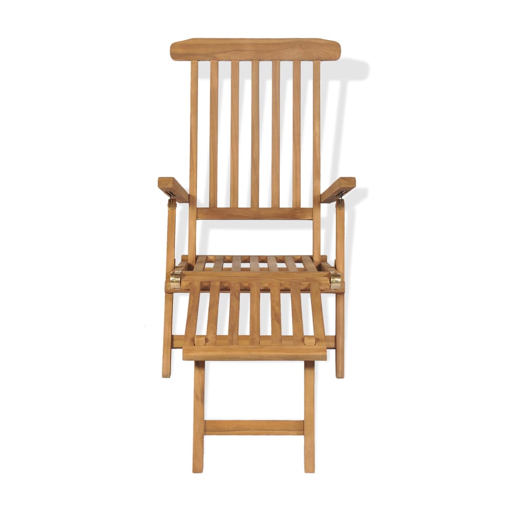 vidaXL Liegestuhl mit Fußteil Teak