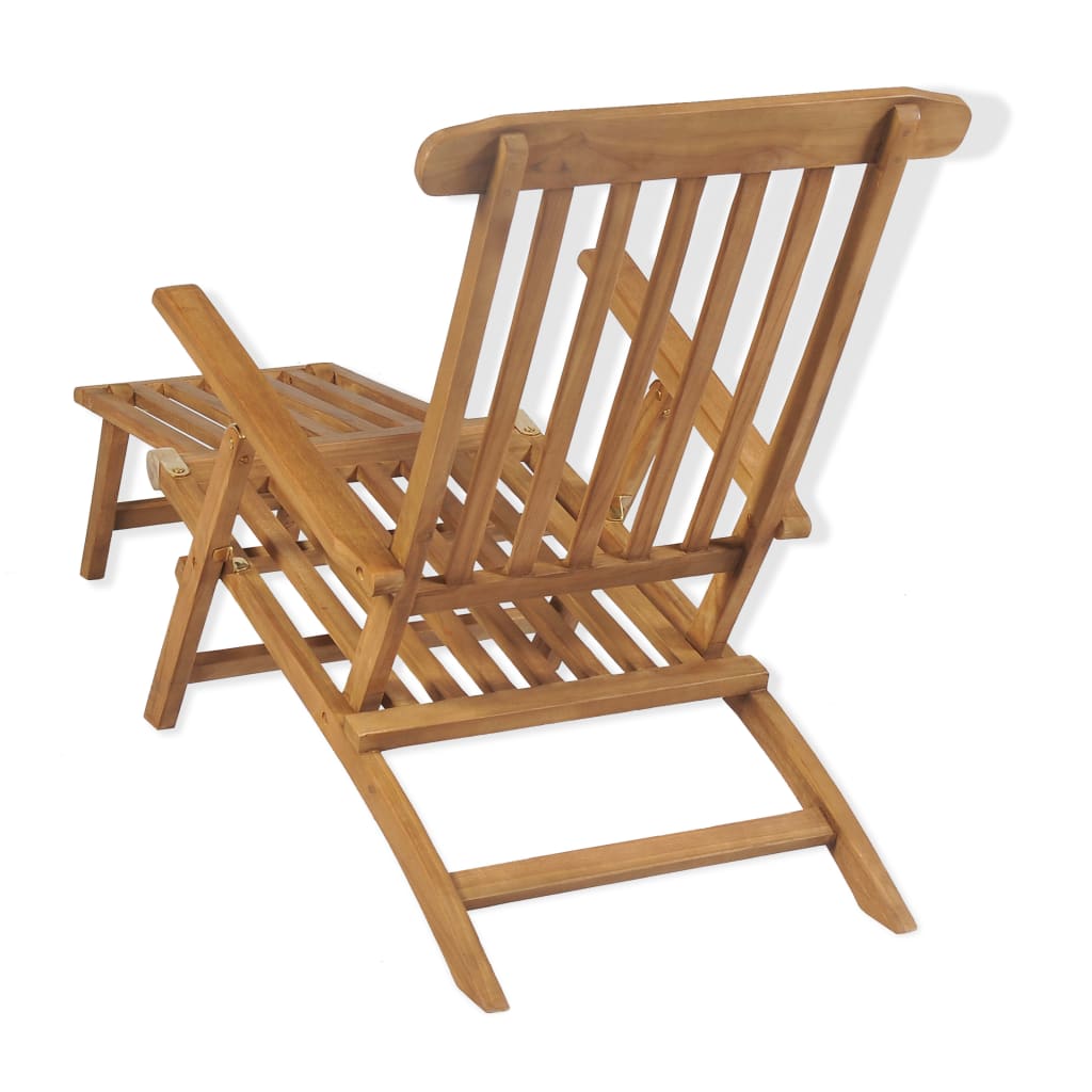 vidaXL Liegestuhl mit Fußteil Teak