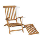 vidaXL Liegestuhl mit Fußteil Teak