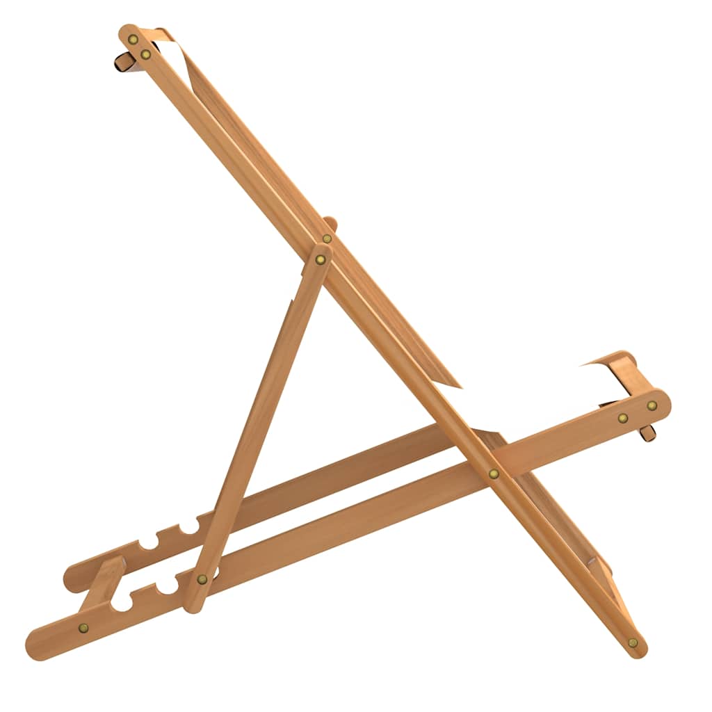 vidaXL Liegestuhl Teak 56x105x96 cm Creme