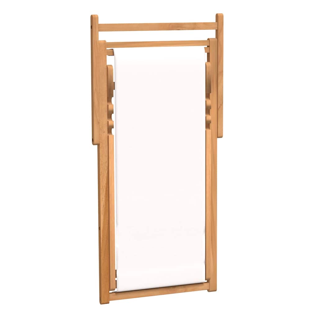 vidaXL Liegestuhl Teak 56x105x96 cm Creme