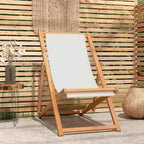 vidaXL Liegestuhl Teak 56x105x96 cm Creme
