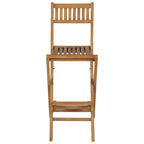 vidaXL Klappbare Garten-Barhocker 2 Stk. Massivholz Teak