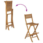 vidaXL Klappbare Garten-Barhocker 2 Stk. Massivholz Teak