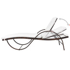 vidaXL Sonnenliegen 2 Stk. mit Tisch Poly Rattan Braun
