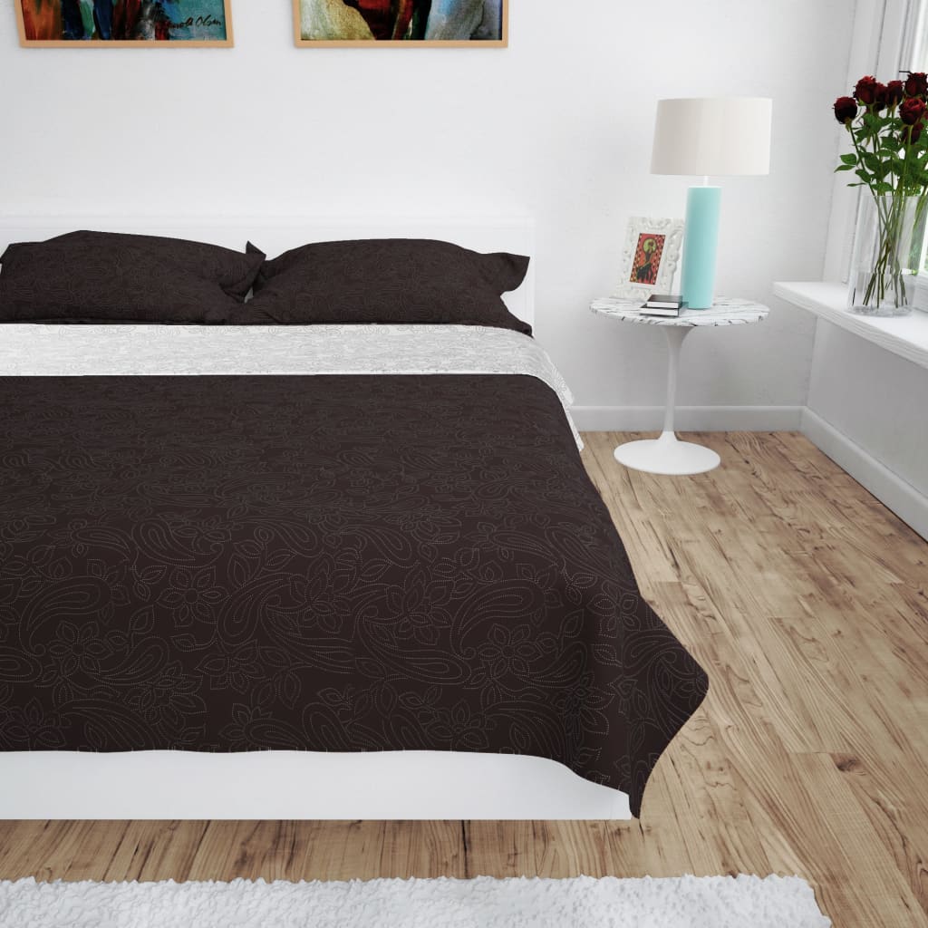 vidaXL Zweiseitige Tagesdecke Gesteppt Rot und Grau 170x210 cm