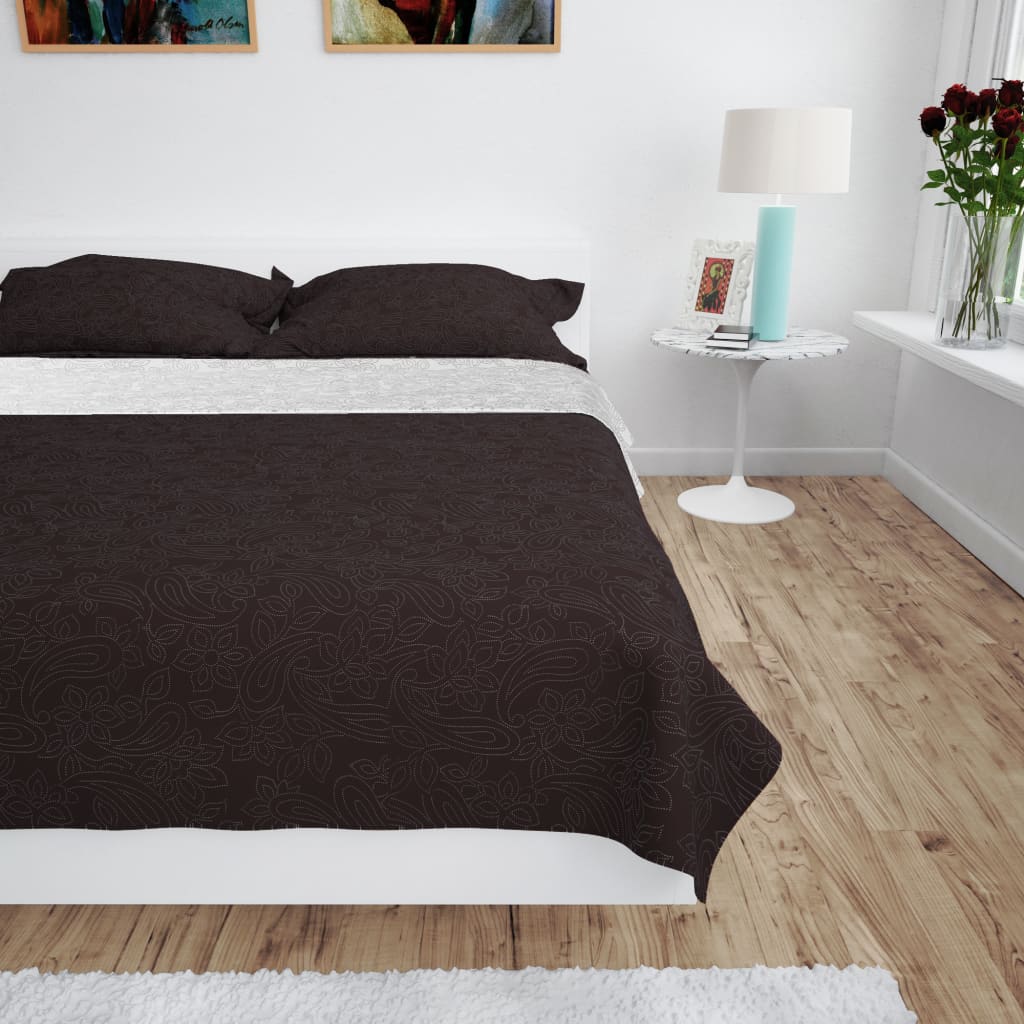 vidaXL Zweiseitige Tagesdecke Gesteppt Rot und Grau 170x210 cm