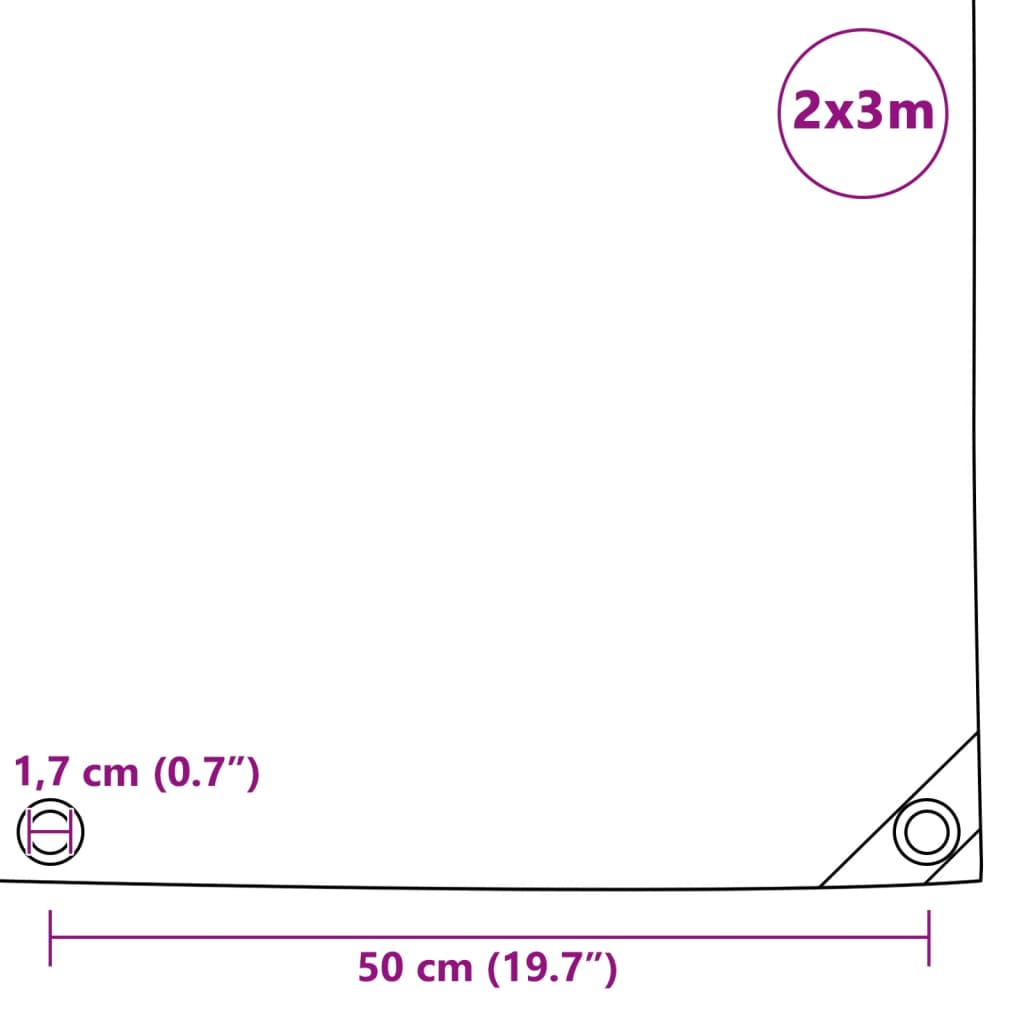 vidaXL Abdeckplane 650 g/m² 2x3 m Grau