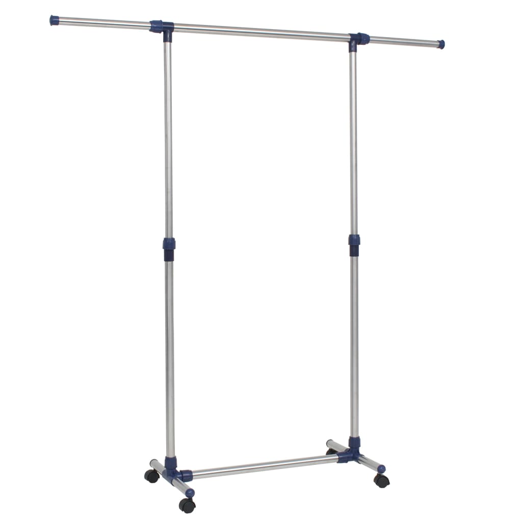 vidaXL Verstellbarer Kleiderständer Edelstahl 165x44x150 cm Silber