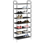 vidaXL Schuhregal mit 8 Ablagen Metall und Vliesstoff Schwarz