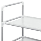 vidaXL Schuhregal mit 10 Ablagen Metall und Vliesstoff Silbern