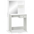 vidaXL Schminktisch Holzwerkstoff 75x40x141 cm Weiß