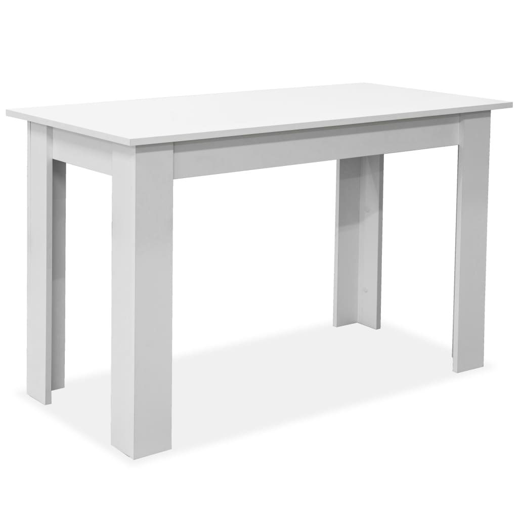 vidaXL 3-tlg. Essgruppe Tisch und Bänke Holzwerkstoff Weiß