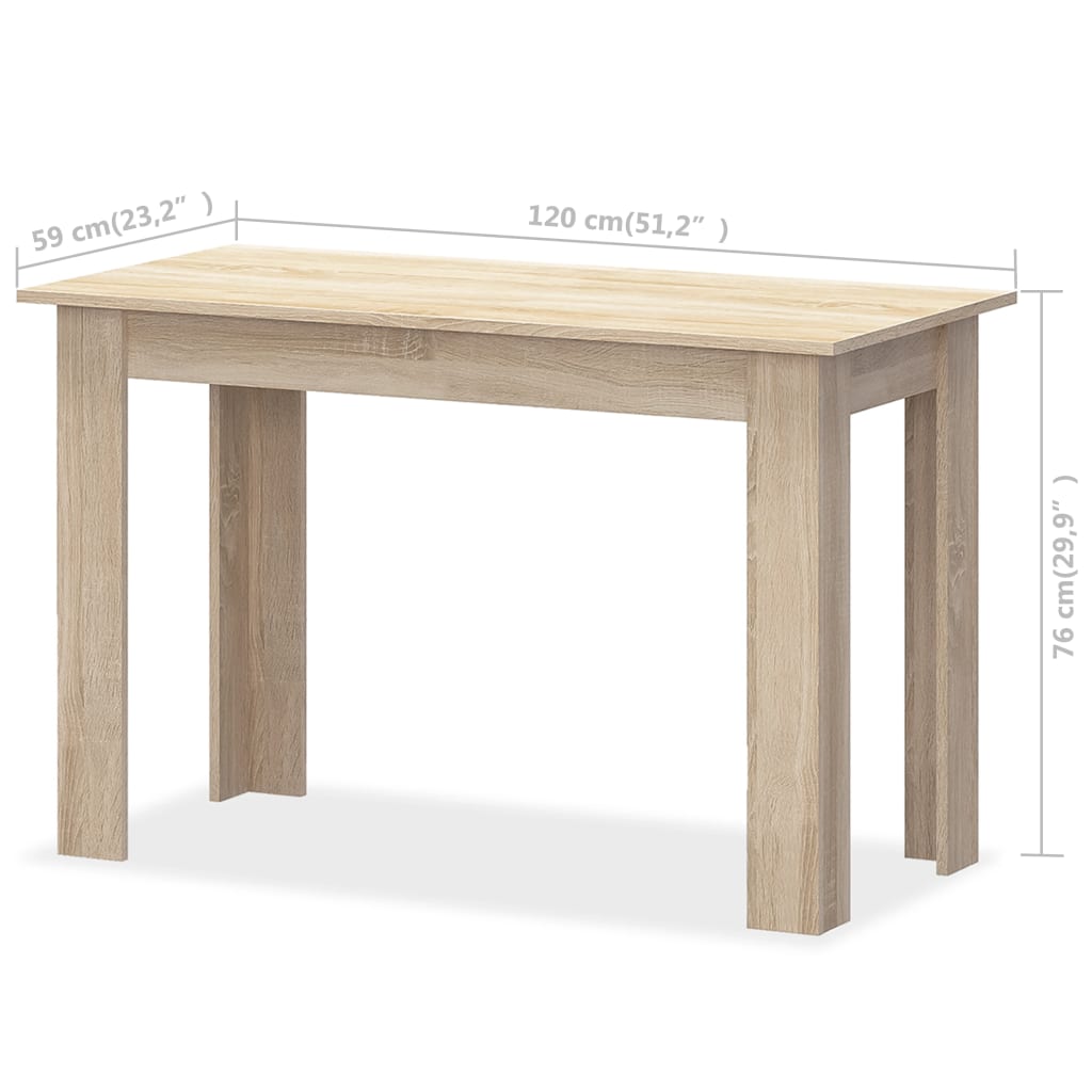vidaXL 3-tlg. Essgruppe Tisch und Bänke Holzwerkstoff Eiche