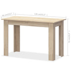 vidaXL 3-tlg. Essgruppe Tisch und Bänke Holzwerkstoff Eiche